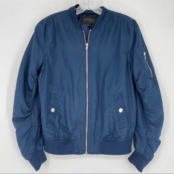 Inso Collection Jackets & Blazers - Inso Collect Blue Bomber Jacket Medium Y2K 90s puffy sleeve